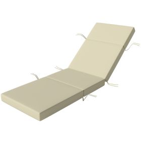 Chaise Lounge Cushion, 4" Thick Outdoor Lounge Chair Cushions with Ties for Patio, 26" x 80 ", Cream White