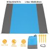 82.6X78.7In Sand Proof Picnic Blanket Water Resistant Foldable Camping Beach Mat W/ 4 Anchors 1 Carry Bag For 2-3 People