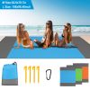 82.6X78.7In Sand Proof Picnic Blanket Water Resistant Foldable Camping Beach Mat W/ 4 Anchors 1 Carry Bag For 2-3 People