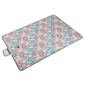 60" X 78" Waterproof Picnic Blanket Handy Mat With Strap Foldable Camping Rug For Camping Hiking Grass Travelling (Color: GREENFLORAL)