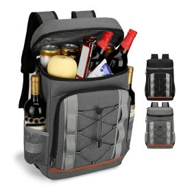 Cooler Backpack 36 Can Leakproof Insulated Cooler Backpack With 25L/6.6Gal For Picnic Camping BeachÂ Hiking Fishing Travel (Design: GREY)