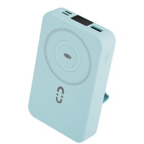 3 In 1 10000Mah Magsafe Fast Charging Power Bank Pd20W Portable Charger With 2 Built In Cables Stand Fit For Ios Phone 16 15 13 Series And More (Color: SKYBLUE)